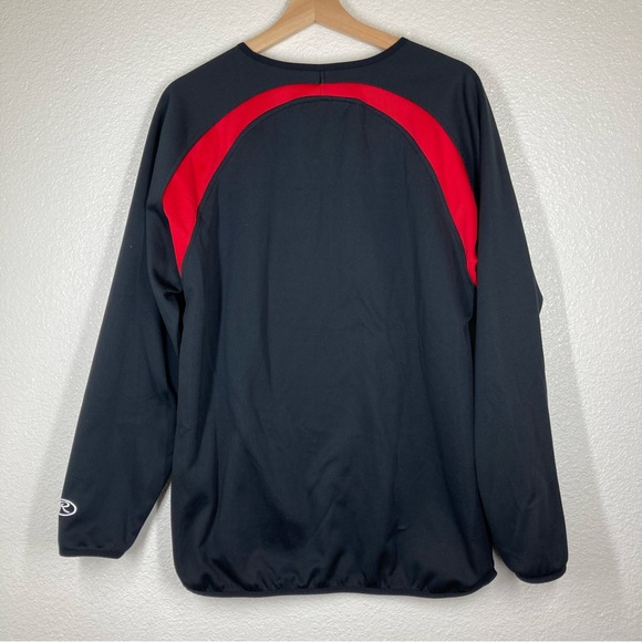 RAWLINGS Long Sleeve Sweatshirt Pullover Black/Red Mens Small - Picture 7 of 14